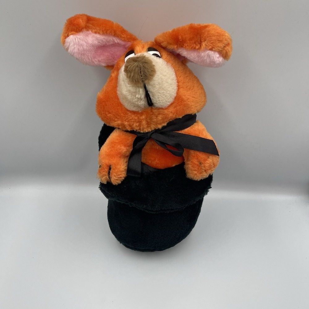 Vintage 1984 Rabbit in a Hat Plush Stuffed Animal A-1 Novelty Made‎ In Korea/USA